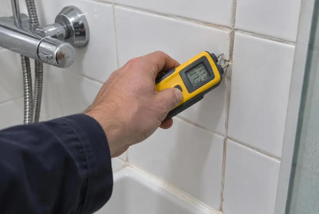 Lekdetectie Vlaardingen – vochtmeter op badkamertegels bij de douche
